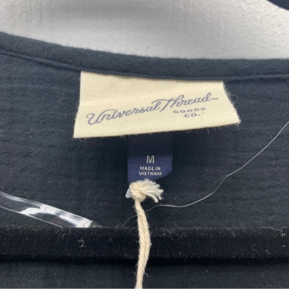 universal thread medium shirt dress balloon sleeve black gauze cotton midi new - Picture 4 of 13